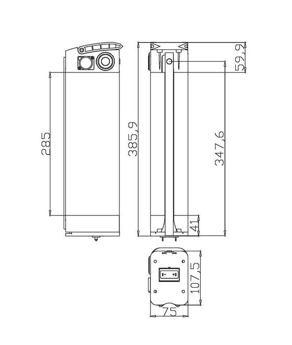 36V 15Ah / 540Wh Silver Fish Samsung eBike Battery CPSIAP36-15 - Cap Rouge