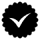 Black and white check mark icon.