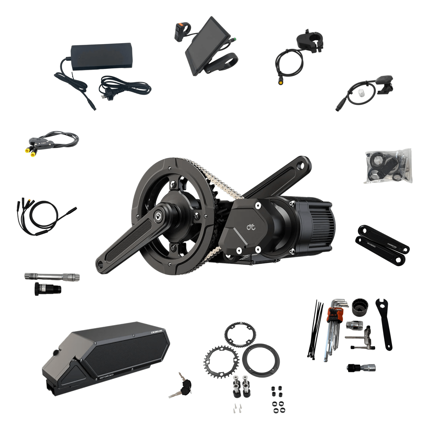 CYC X1 Pro Gen 4 Mid Drive eBike Conversion Kit With 52V 15Ah Battery - Cap Rouge