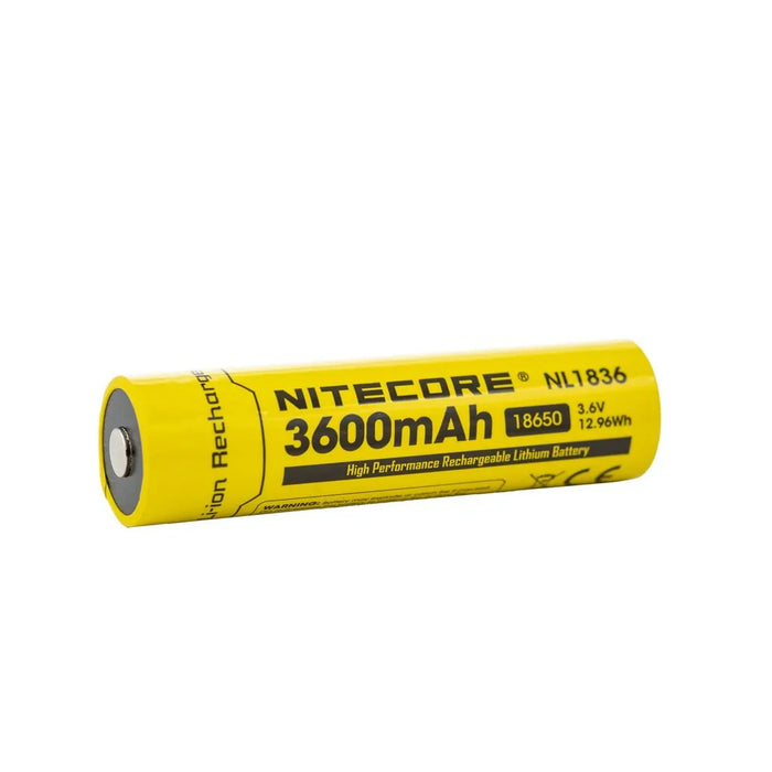 Nitecore NL1836 18650 3600mAh Battery - Protected Button Top - Cap Rouge