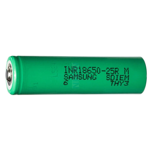 Samsung 25R 18650 2500mAh 8A - Button Top Battery - Cap Rouge