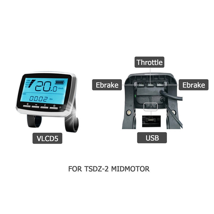 TongSheng VLCD-5 Display TSDZ2 8 Pin - Cap Rouge